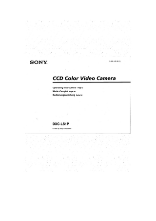 Camera DXC-LS1P - Operating Instruction