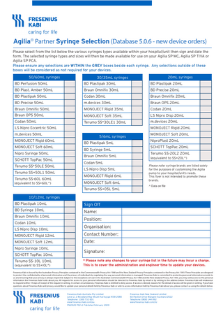 Agilia Partner Syringe Selection Guide Feb 2020