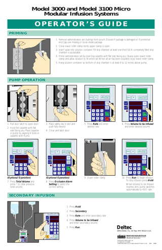 Deltec 3000 and Deltec Mirco 3100 Operators Guide