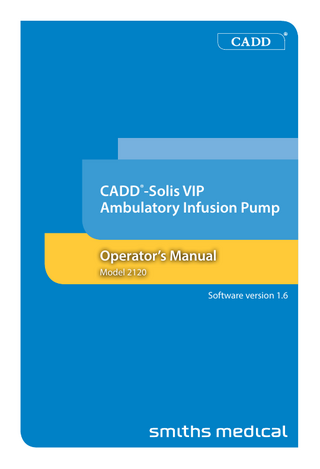 CADD-Solis VIP Operators Manual Model 2120 Sw ver 1.6