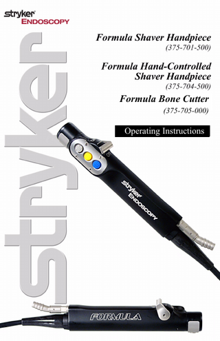 Formula Shaver Operating Instructions Ref 375-xxx-xxx Rev J