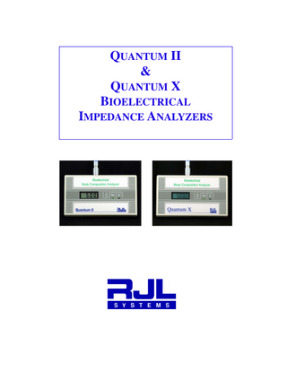 Quantum II & X USER'S MANUAL