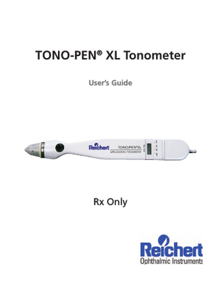 TONO-PEN XL Tonometer Users Guide Rev D