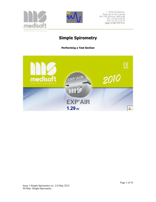 Simple Spirometry Guide Issue 1 Rev. 2.0 May 2012