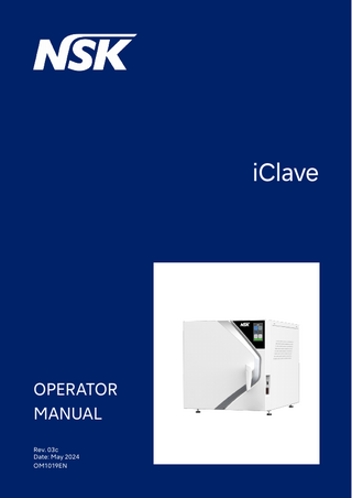 iClave  OPERATOR MANUAL Rev. 03c Date: May 2024 OM1019EN  