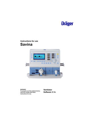 Savina Instructions for Use sw 3.1n Edition 2 Jan 2019