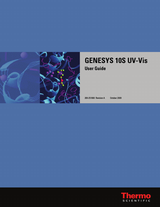 GENESYS 10S UV-Vis User Guide Rev A Oct 2009