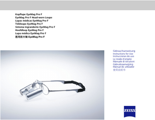 EyeMag Pro F Head-worn Loupe Instructions for Use  Issue 1.4  Oct 2022