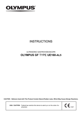 GF-UE160-AL5 ULTRASONIC GASTROVIDEOSCOPE Instructions Oct 2020