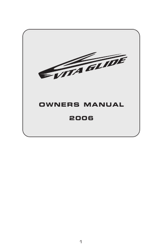 TABLE OF CONTENTS  Introduction Intended Use……………………………………… Page 3 Safety Information………………………………… Page 3 VitaGlide Component Diagram………………………………… Page 5 Parts List…………………………………………… Page 5 Assembly Instructions……………………………… Page 6 Specifications………………………………………. Page 6 Operating Instructions……………………………… Page 7 VitaGlide Pro Component Diagram………………………………… Page 9 Parts List…………………………………………….. Page 9 Assembly Instructions………………………………. Page 10 Specifications………………………………………. Page 11 Seat Assembly Instructions………………………… Page 12 Operating Instructions……………………………… Page 13 Accessories VitaGloves………………………………………….. Page 14 Tri-Post Adapter…………………………………….. Page 14 Maintenance………………………………………………… Page 14 Warranty Information……………………………………… Page 15-16  2  