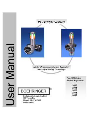 3800 series Suction Regulator User Manual Rev F Oct 2010