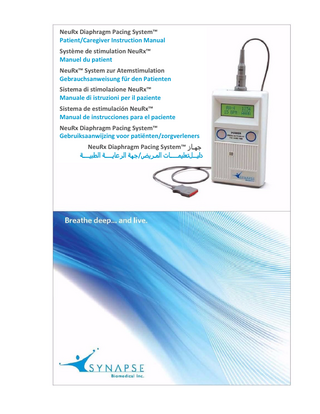 NeuRx Patient-Caregiver Instruction Manual