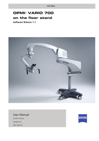 OPMI VARIO 700 User Manual Ver 4.1 Sept 2011