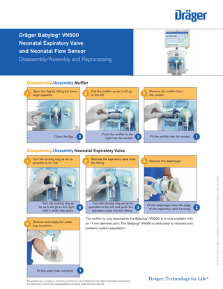 Babylog VN500 Neonatal Valve and Flow Sensor Disassembly, Assembly and Reprocessing Guide Oct 2019