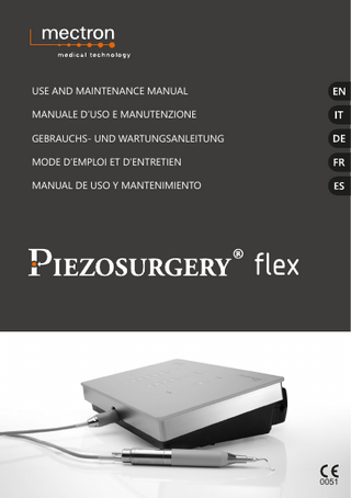 Piezosurgery flex Use and Maintenance Manual Rev 05 Sept 2021