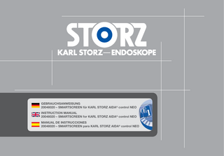 Inhalt  Table of contents  Contenido del manual  1 1. 1 1. 2  Willkommen Wichtiger Hinweis... III Schutzrechte... III  1 1. 1 1. 2  Welcome Important note... III Property rights... III  1 1. 1 1. 2  Bienvenida Indicaciones importantes... III Derechos de propiedad... III  2  Geräteabbildungen  2  Images of the unit  2  Imágenes del equipo  3 Generalidades 3. 1 Descripción del sistema...3 3. 1. 1 Suministro...3 3. 3 Requerimientos de sistema...3  3 Allgemeines 3. 1 Systembeschreibung...3 3. 1. 1 Lieferumfang...3 3. 2 Leistungsmerkmale...3 3. 3 Systemvoraussetzungen...3  3 General information 3. 1 System description...3 3. 1. 1 Scope of supply...3 3. 2 Performance characteristics...3 3. 3 System requirements...3  4 4. 1 4. 2 4. 3 4. 4 4. 5  Sicherheitshinweise Erklärung zu Warn- und Vorsichtshinweisen...4 Allgemeine Sicherheitshinweise...5 Zweckbestimmung...6 Qualifikation des Anwenders...6 Persönlichkeitsrecht/Datenschutz...6  4 4. 1 4. 2 4. 3 4. 4 4. 5  Safety instructions Explanation of warnings and cautions...4 General safety information...5 Intended use...6 User qualification...6 Right to privacy/data protection...6  4 Instrucciones de seguridad 4. 1	Explicación referente a las indicaciones de alarma y advertencia...4 4. 2 Instrucciones generales de seguridad...5 4. 3 Uso previsto...6 4. 4 Cualificación del usuario...6 4. 5 Derecho moral/Protección de datos...6  5 5. 2 5. 3 5. 4 5. 5  Bedienhinweise Aufstellen und Auspacken...7 Inbetriebnahme...8 Sicherheitsmaßnahmen am Aufstellort...8 Versand...8  Instrucciones operativas Manejo de la pantalla táctil...7 Desembalaje e instalación...7 Puesta en marcha...8 Medidas de seguridad en el lugar de emplazamiento...8 Envío...8  Installation Installation Hardware...9 Treiber installieren...11  Operating instructions Touchscreen operation...7 Unpacking and installation...7 Commissioning...8 Safety precautions at the site of installation...8 Shipping...8  5 5. 1 5. 2 5. 3 5. 4 5. 5  6 6. 1 6. 2  5 5. 1 5. 2 5. 3 5. 4 5. 5  Instalación Instalación del hardware...9 Instalación del driver...11  Technische Beschreibung Störung/Fehlerbehebung...15  Installation Installing the hardware...9 Installing the driver...11  6 6. 1 6. 2  7 7. 1  6 6. 1 6. 2 7 7. 1  Technical description Malfunctions/troubleshooting...15  7 7. 1  Descripciones técnicas Fallos/subsanación de errores...15  8 Normatives 8. 1 Konformitätserklärungen...16 8. 1. 1 Richtlinienkonformität (für 200461 20)...16 8. 1. 2 Normenkonformität (für 200480 20)...16 9 9. 1 9. 2 9. 3 9. 4 9. 5 9. 6  Instandhaltung Reinigung, Desinfektion und Pflege...17 Instandsetzung...17 Reparaturprogramm...17 Verantwortlichkeit...17 Garantie...18 Nutzungsrechte an der S ­ oftware...19  10  Garantiekarten  11  Niederlassungen  1  8 Standard compliance 8. 1 Declaration of conformity...16 8. 1. 1 Directive compliance (for 200461 20)...16 8. 1. 2 Standard compliance (for 200480 20)...16  8 Normativas 8. 1 Declaraciones de conformidad...16 8. 1. 1 Conformidad con las directivas (para 200461 20)...16 8. 1. 2 Conformidad con las normas (para 200480 20)...16  9 9. 1 9. 2 9. 3 9. 4 9. 5 9. 6  Maintenance Cleaning, disinfection, and care...17 Servicing and repair...17 Repair program...17 Limitation of liability...17 Manufacturer’s warranty...18 Software user rights...19  9 9. 1 9. 2 9. 3 9. 4 9. 5 9. 6  Mantenimiento Limpieza, desinfección y conservación...17 Reparaciones...17 Programa de reparaciones...17 Responsabilidad...17 Garantía...18 Derecho de uso del software...19  10  Warranty cards  10  Tarjetas de garantía  11  Subsidiaries  11  Sociedades distribuidoras  © 2012 - KARL STORZ GmbH & Co. KG  