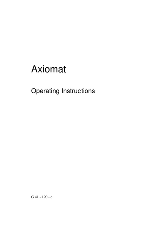 Axiomat Microscope Operating Manual