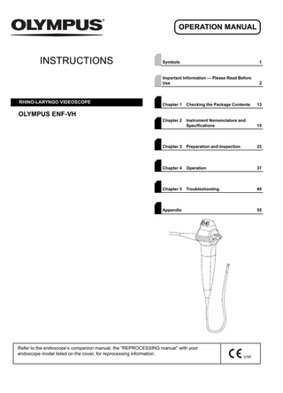 ENF-VH RHINO-LARYNGO VIDEOSCOPE Operation Manual July 2019