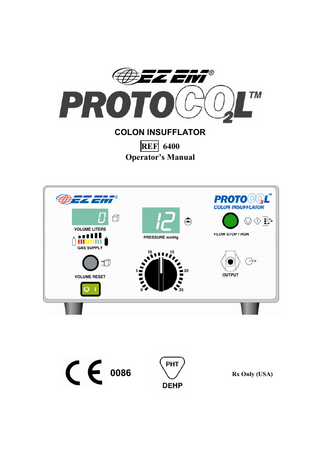 PROTOCO2L Operators Manual Model REF 6400 April 2010