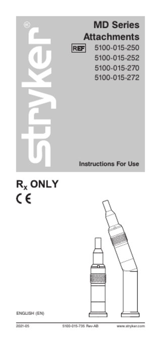 Ref 5100-015-xxx MD Series Attachments Instructions for Use Rev AB May 2021