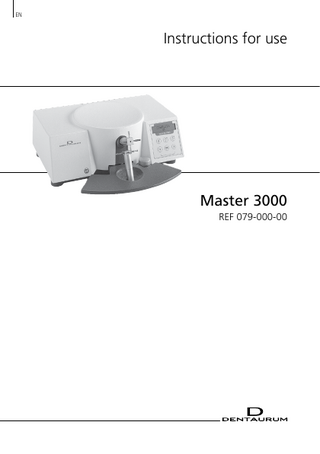 EN  Instructions for use  Master 3000 REF 079-000-00  