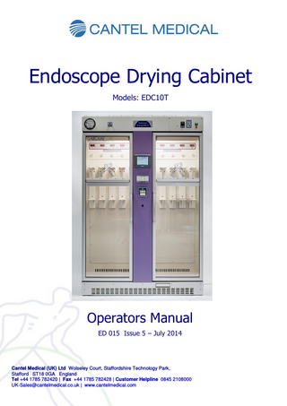 Model EDC10T Operators Manual Issue 5 July 2014