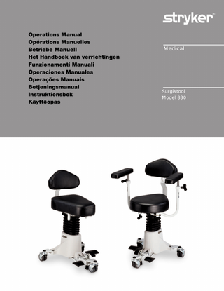 Surgistool Model 830 Operations Manual Rev D.0 Dec 2011