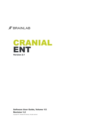 CRANIAL ENT Software User Guide Vol 1-2 Rev 1.2