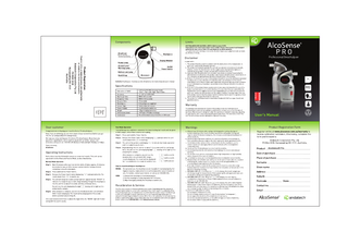 AlcoSense PRO Users Manual