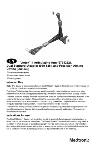 Vertek II Articulating Arm Instructions for Use Rev C