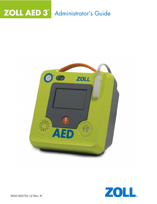 Table of Contents Preface Conventions... iv ZOLL AED 3 Safety Considerations ... iv Tracking Requirements ... iv Notification of Adverse Events ... v Technical Service ... v International Customers ... vi Software Licensing Statement ... vi  Chapter 1 Overview ZOLL AED 3 User Interface... 2 Child Mode... 2 Real CPR Help ... 2 Using Defibrillation Pads ... 3 Data Recording and Storage... 4 Post Event Analysis ... 4 Transferring Files Using a USB Flash Drive ... 4 Wi-Fi Communication ... 4 ZOLL AED 3 Operation... 5 Operating Controls and Indicators ... 5 Graphical Display Area... 6 AED Management Mode ... 6 Rescue Mode... 7 Audio Prompts... 9  Chapter 2 Data Transfer Data Storage ... 14 Data and Audio Recording ... 14 Exporting Files From the AED ... 15 Exporting Files... 15 Using RescueNet Code Review Software... 16 Using Case Review Software... 16 Importing Files from a USB Flash Drive ... 16 Importing Files ... 17 Troubleshooting Communication Issues ... 18  Chapter 3 Maintenance Self Tests ... 21 Self Test Functions... 22 Automatic Self-Test Report Transfer ... 22 Optional Maintenance Tests... 24 Physical Inspection ... 24 Cleaning the ZOLL AED 3 Defibrillator ... 24  9650-000752-12 Rev. M  ZOLL AED 3 Administrator’s Guide  i  