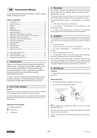 Classic, Advanced and Luxe Couches Instructions Manual V3.0