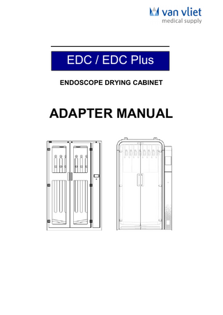 EDC / EDC Plus ENDOSCOPE DRYING CABINET ADAPTER MANUAL