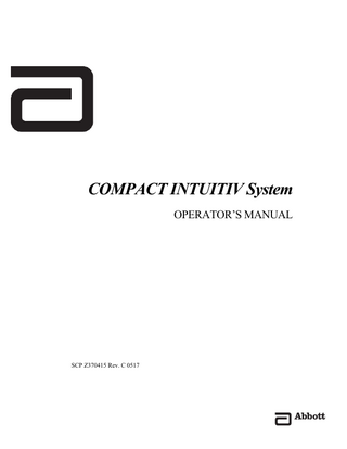 COMPACT INTUITIC System Operators Manual Rev C May 2017