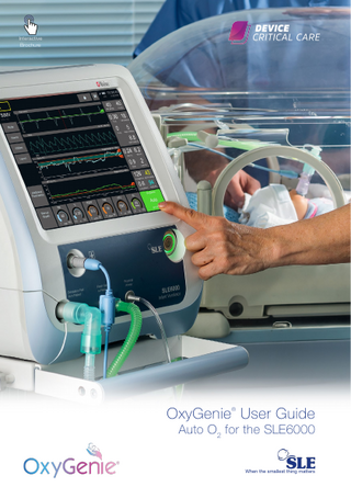 SLE6000 OxyGenie User Guide sw ver 2.0.40 onwards