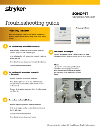 SONOPET Troubleshooting Guide Rev B