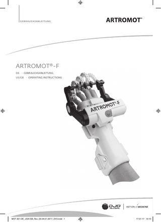 ARTROMOT-F Operating Instructions REV 03/04 Jan 2017