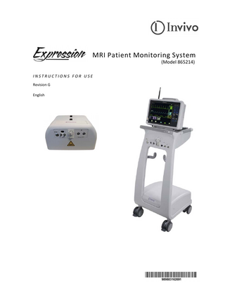 MRI Patient Monitoring System (Model 865214) INSTRUCTIONS FOR USE Revision G English  