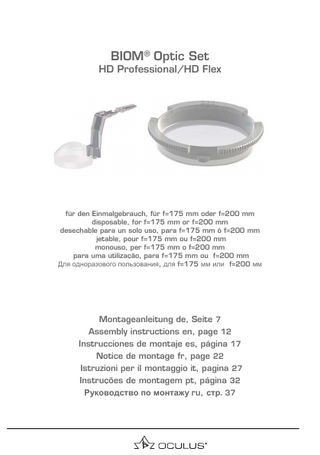 BIOM Optic Set HD Professional - HD Flex  Assembly Instructions