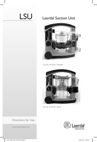Laerdal Suction Unit LSU 78 00 00 and 78 00 30 Directions for Use Rev M