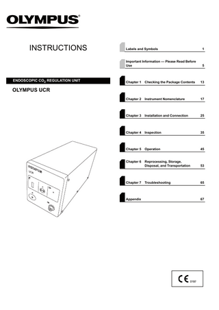 UCR ENDOSCOPIC CO2 REGULATION UNIT Instructions Sept 2021