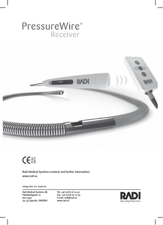 PressureWire Receiver Instructions for Use Rev 02 June 2008