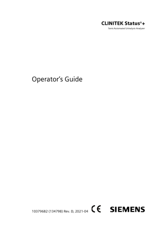 CLINITEK Status + Operators Guide Rev D