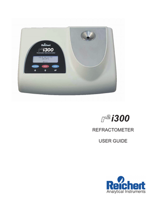 r2 i300 Refractometer User Guide Rev B