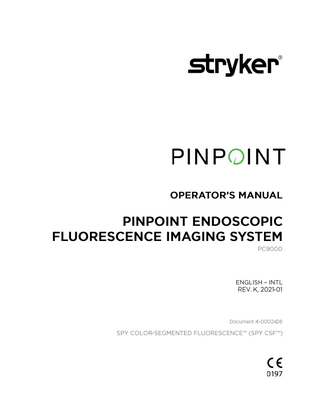 Stryker PINPOINT Operators Manual Rev K Jan 2021