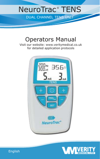 NeuroTrac TENS Dual  Unit Channel TENS Operators Manual Aug 2015