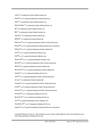 Spectrum OR Patient Monitor Operating Instructions Rev J Aug 2010