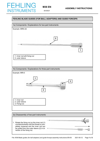 Blade Guides for Ball Adapters and Guide Forceps Assembly Instructions