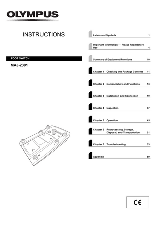 MAJ-2301 Foot Switch Instructions 