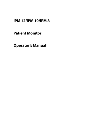 iPM-12,iPM-10 and IPM-8 Series Operators Manual V2.0 Dec 2011